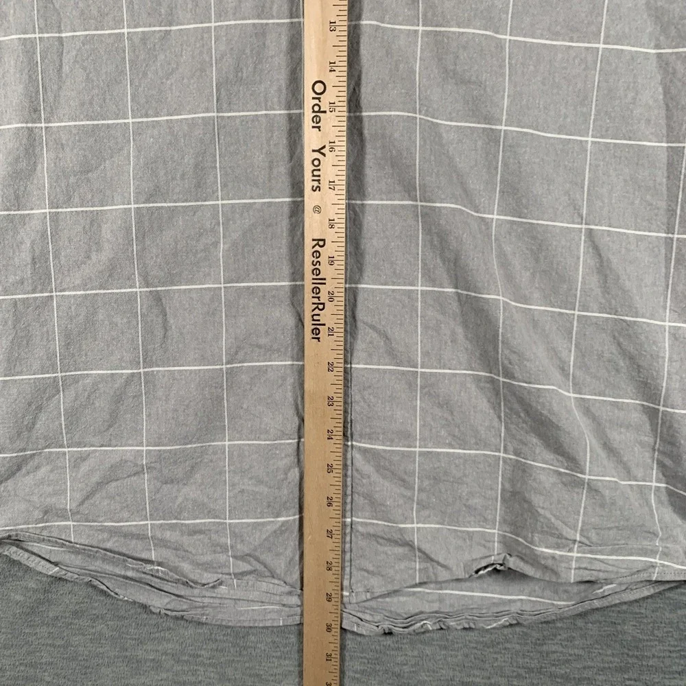 Frank + Oak Shirt Mens 2XL Gray Check Short Sleeve Button Front‎ Casual